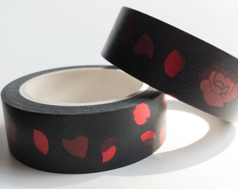 Fallen Roses Red Foil Washi Tape