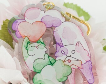 Cocoa and Mint 2.5" Gradient Glitter Epoxy Acrylic Charms