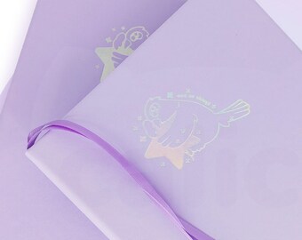 Purple PU Leather Notebook with Holographic Edge