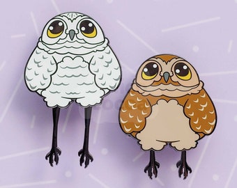 Sliding Owl Enamel Pins