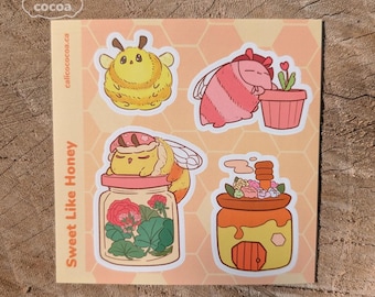 Sweet Like Honey 4" x 4" Square Sticker Sheet