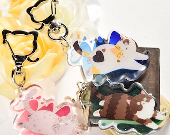 Jumping Cats 2" Acrylic Charm with Epoxy Glitter