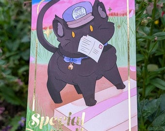 Delivery Cat Postcard Sized Mini Print