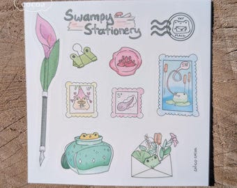 Swampy Stationery 4" x 4" Square Sticker Sheet