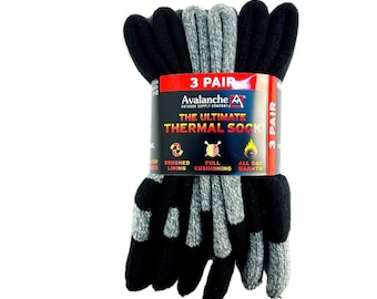 Avalanche Men's Ultimate Thermal Crew 3-pair Socks Fits Shoe Sizes