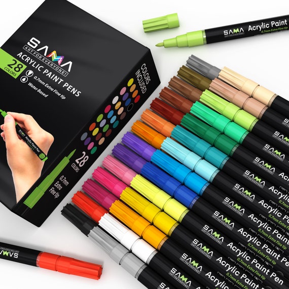 Acrylic Paint Pens-set of 28 Premium Markers Extra Fine Tip for DIY Art  Project 