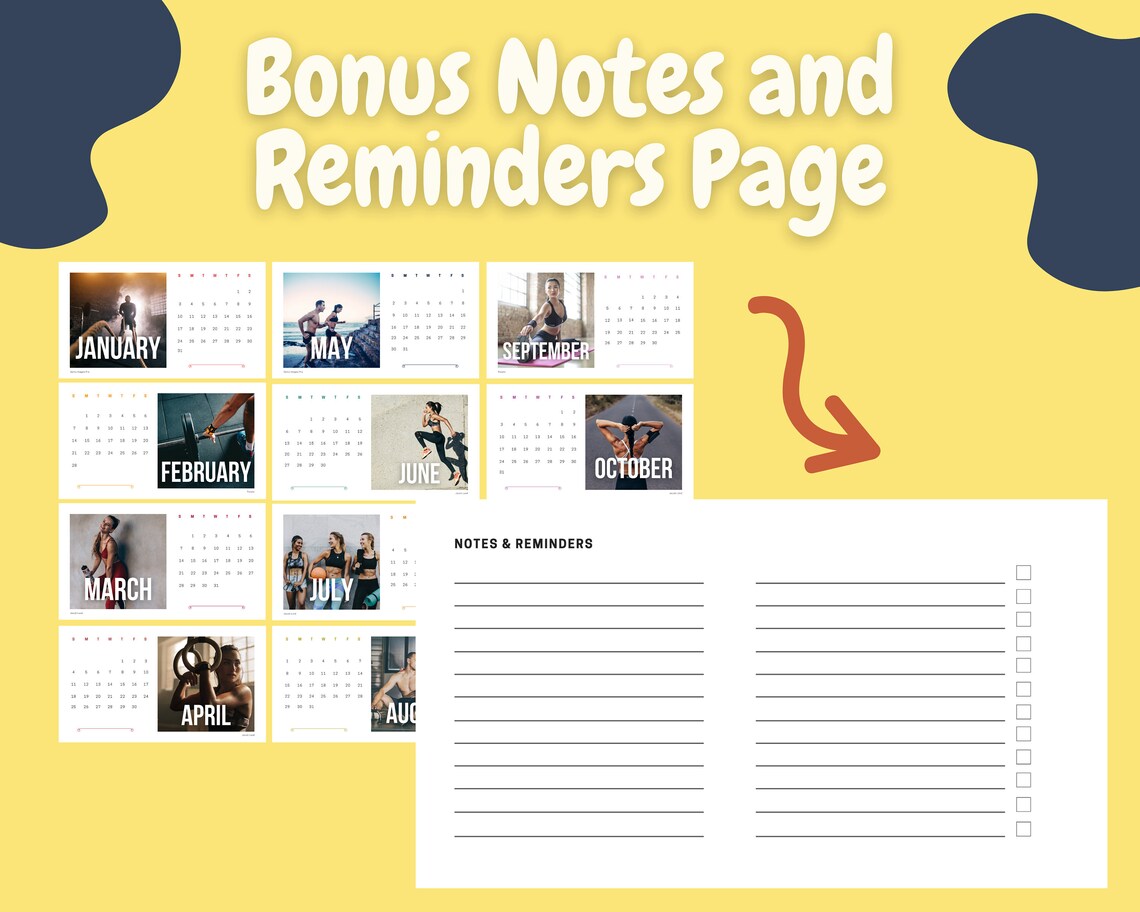 Motivational Fitness 2021 Wall Calendar Cool Workout and Gym | Etsy
