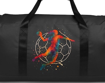 Watercolor Handball Duffle Bag, Handball Gym Bag, Sports Training Bag, Athlete Travel Travel Bag