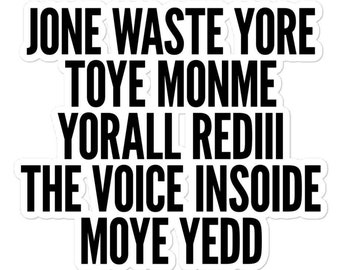 Jone Waste Yore Toye Monme Yorall Rediii Sticker, All the Small Things Parody Sticker, Funny Lyric Sticker, Funny Music Sticker