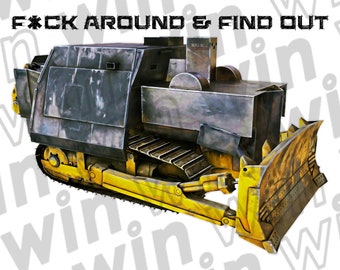 Killdozer vinylklistermärke, knulla runt och hitta ut-dekal