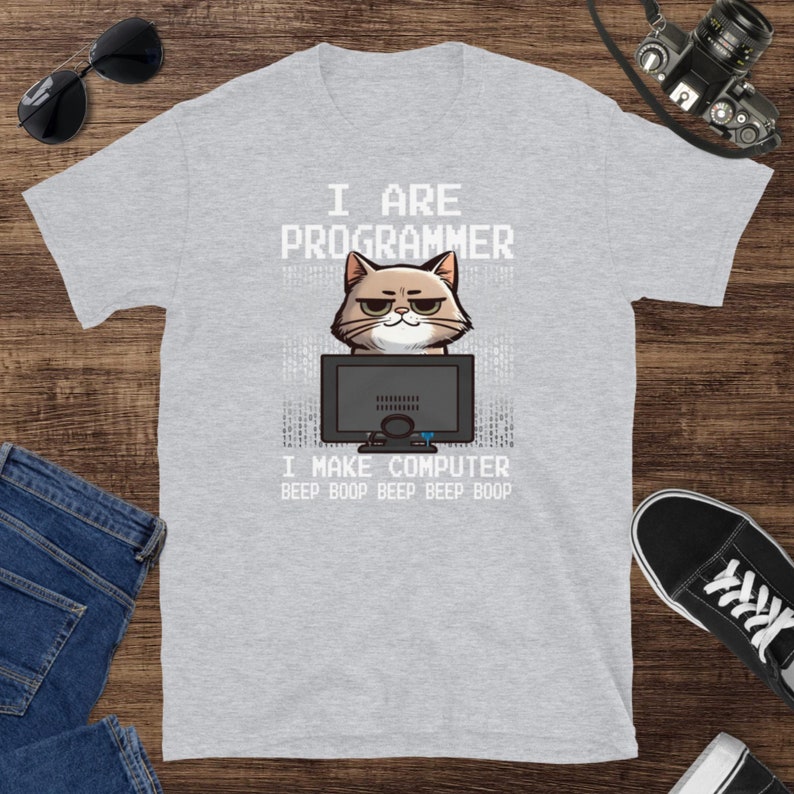 I Are Programmer T-shirt, Cute Cat Coding Tee, Gift for Coders, Tech ...