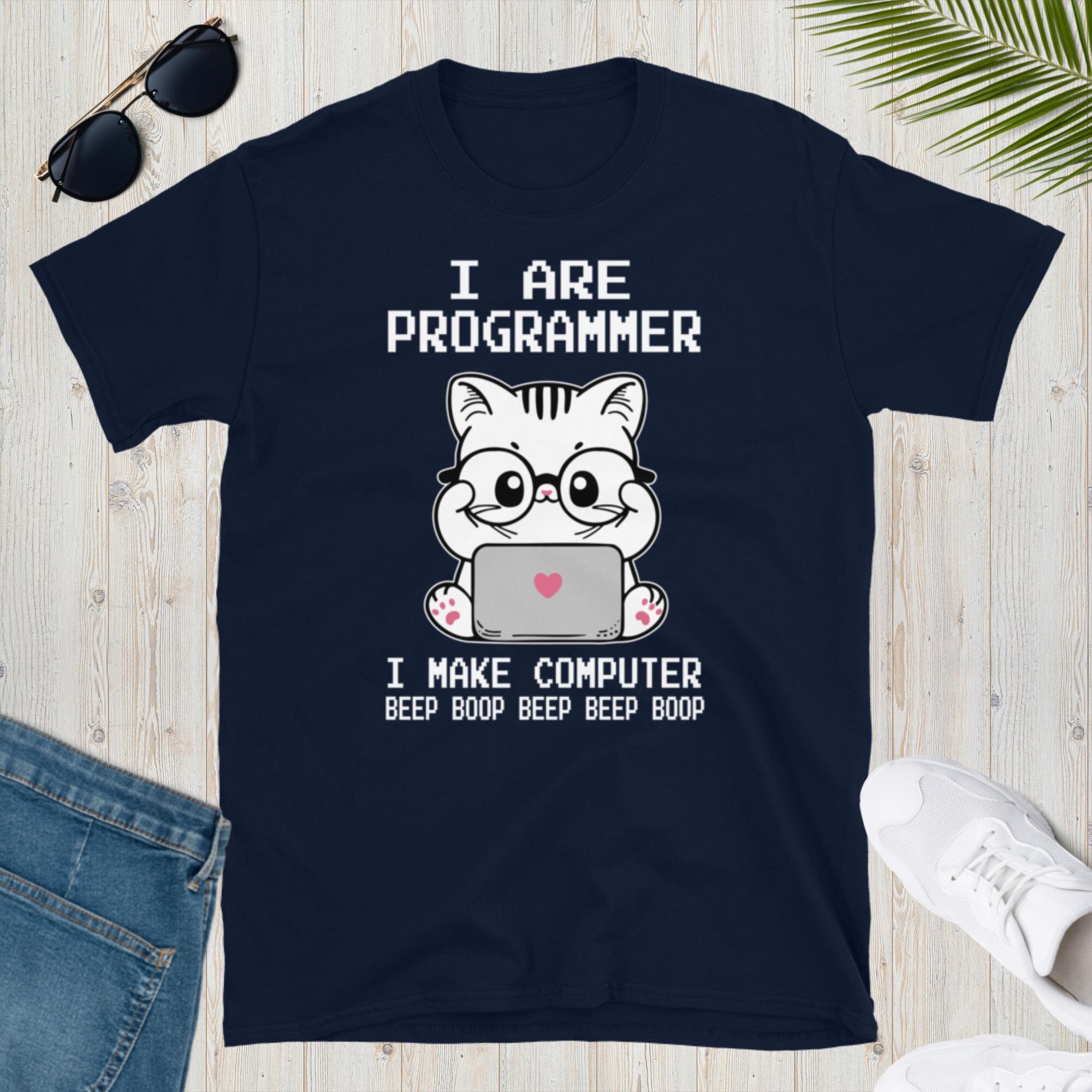I Are Programmer T-shirt, Cute Cat Coding Tee, Gift for Coders, Tech ...