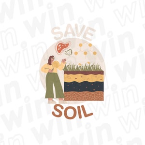 Save Soil Sticker, Eco-Friendly Environmental Awareness Vinyl Decal