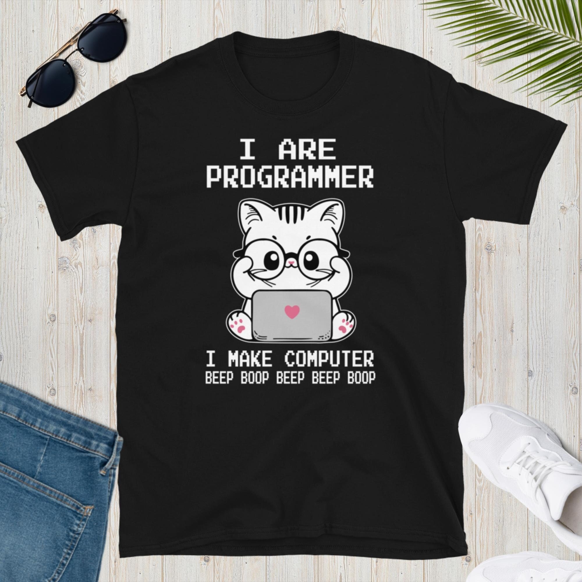 I Are Programmer T-shirt, Cute Cat Coding Tee, Gift for Coders, Tech ...
