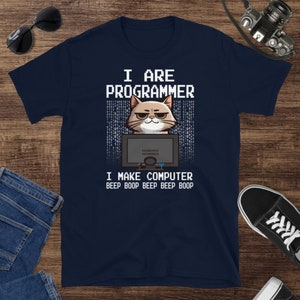 I Are Programmer T-shirt, Cute Cat Coding Tee, Gift for Coders, Tech ...