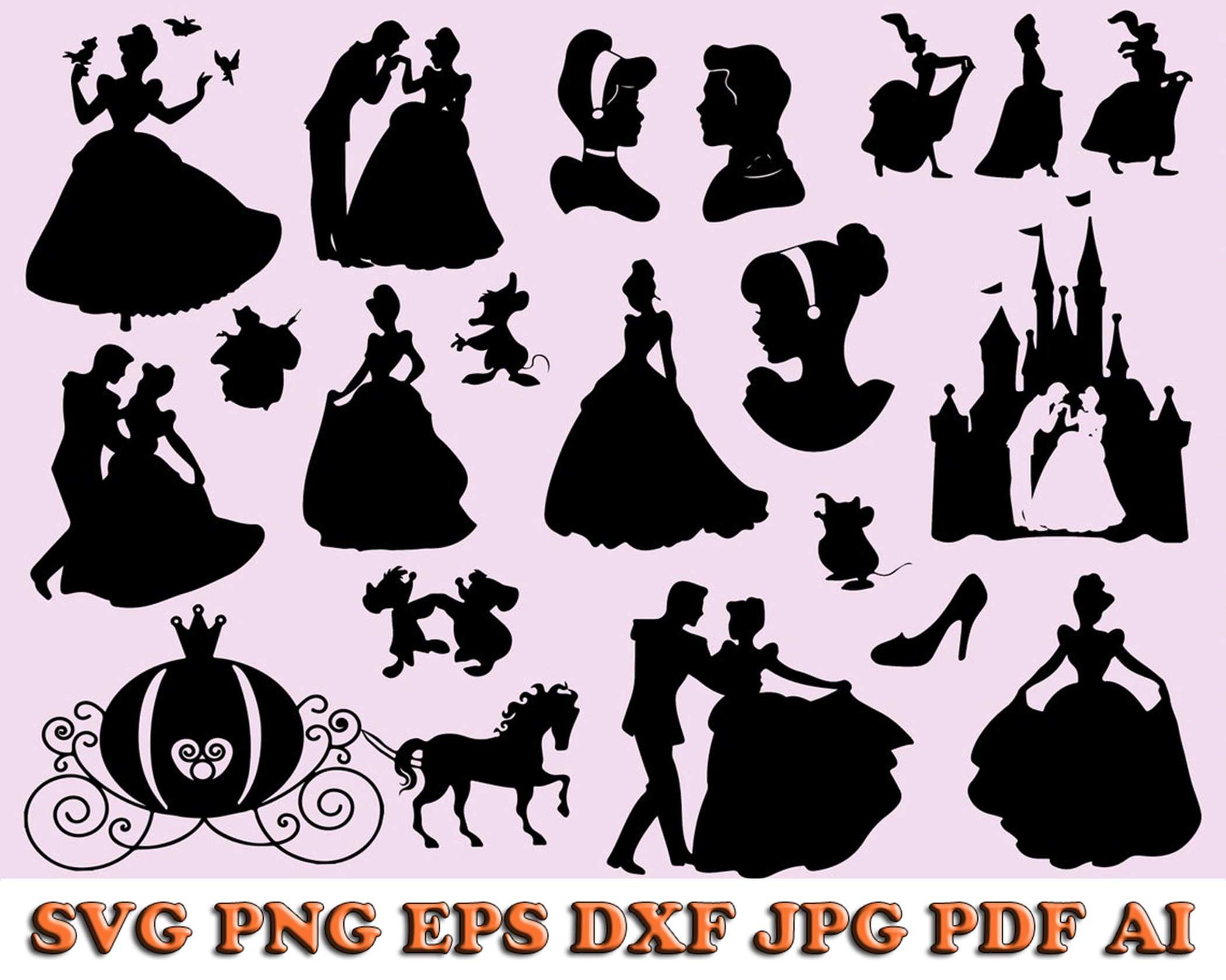 Cinderella SVG Cinderella Clip Art Cinderella Cut File | Etsy