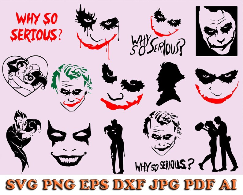 Joker SVG Joker Cut File Joker Clip Art Joker Vector Joker Etsy