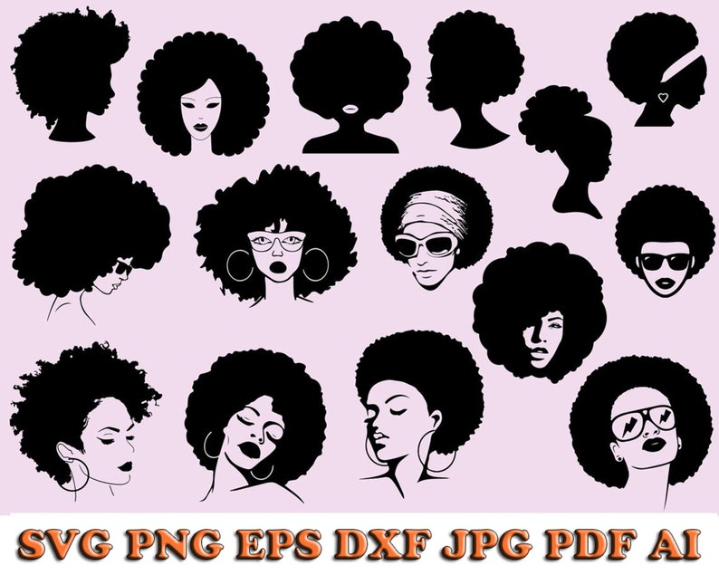 Download Art Collectibles Clip Art Afro Hair Svg Afro Puff Svg Afro Clip Art Silhouette Cameo Afro Silhouette Afro Woman Svg Cricut Afro Women Vector