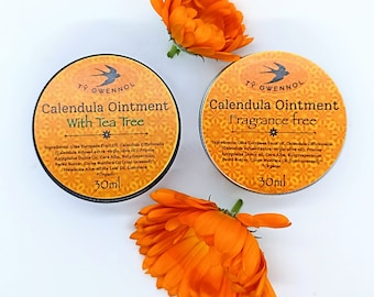 Calendula Ointment Botanical Salve with beeswax, Coconut oil and Shea butter