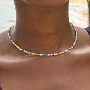 Handmade Glass Bead Choker: Boho Beach Necklace
