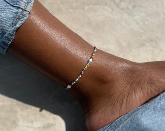 Pearl Anklet, Colourful Anklet, Mixed Bead Anklet, Three Pearl Anklet, Colorful Ankle bracelet, Fußkettchen, Beach Anklet, Boho Anklet