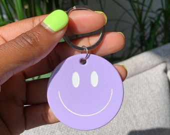 Llavero de sonrisa LILAC, regalo de llavero, etiqueta de llave personalizada, llavero de sonrisa, llavero de motel, regalos para ella, regalo para él, etiqueta de equipaje de sonrisa,