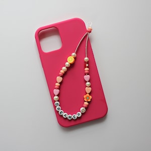 Chaîne pour téléphone portable (barre personnalisée), Pendentif pour téléphone personnalisé, Pendentif pour téléphone portable personnalisé, Chaîne pour téléphone colorée, Chaîne pour téléphone en perles