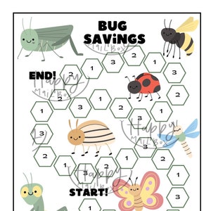 Kids Bug Savings Challenge and Cash Envelope