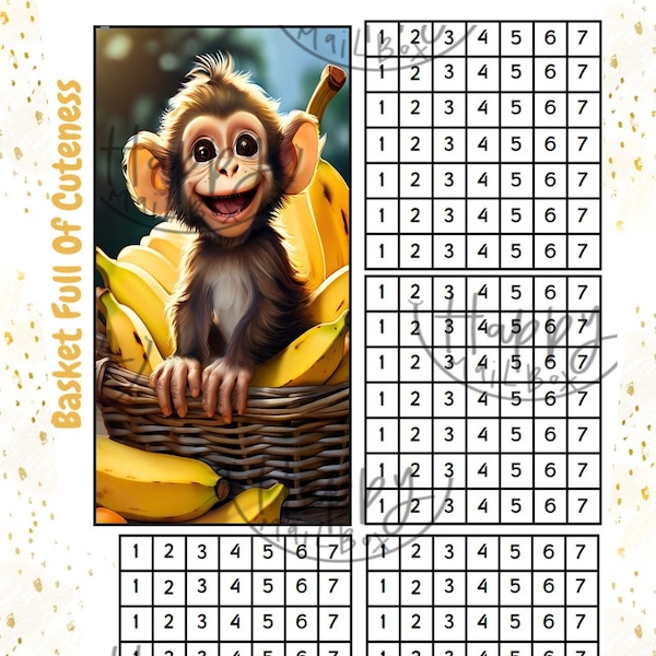 A Basket Full Of Cuteness- Monkey Savings Challenge and Cash Envelope
