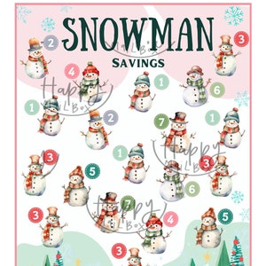 Snowman Savings Challenge and Cash Envelope