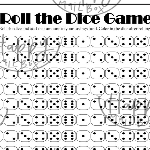 Roll the Dice Savings Challenge Etsy Australia