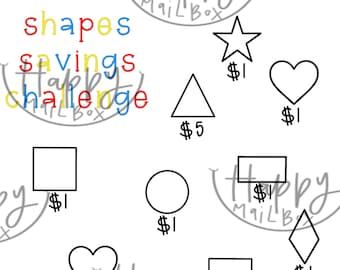 Formen jeder Art Kinderspar-Challenge mit Bargeld-Umschlag