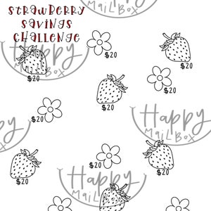 Strawberry Savings Challenge| Printable Savings Challenge and Cash Envelope