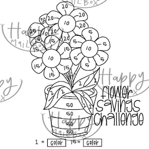 Flower Power- Color By Number Flower Savings Challenge