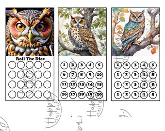 Owl Mini Savings Challenges and Cash Envelope- Set 2
