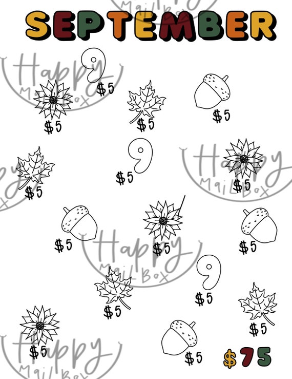 September Monthly Savings Challenge and Cash Envelope - Etsy