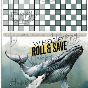 Whale Roll and Save Savings Challenge and Cash Envelope