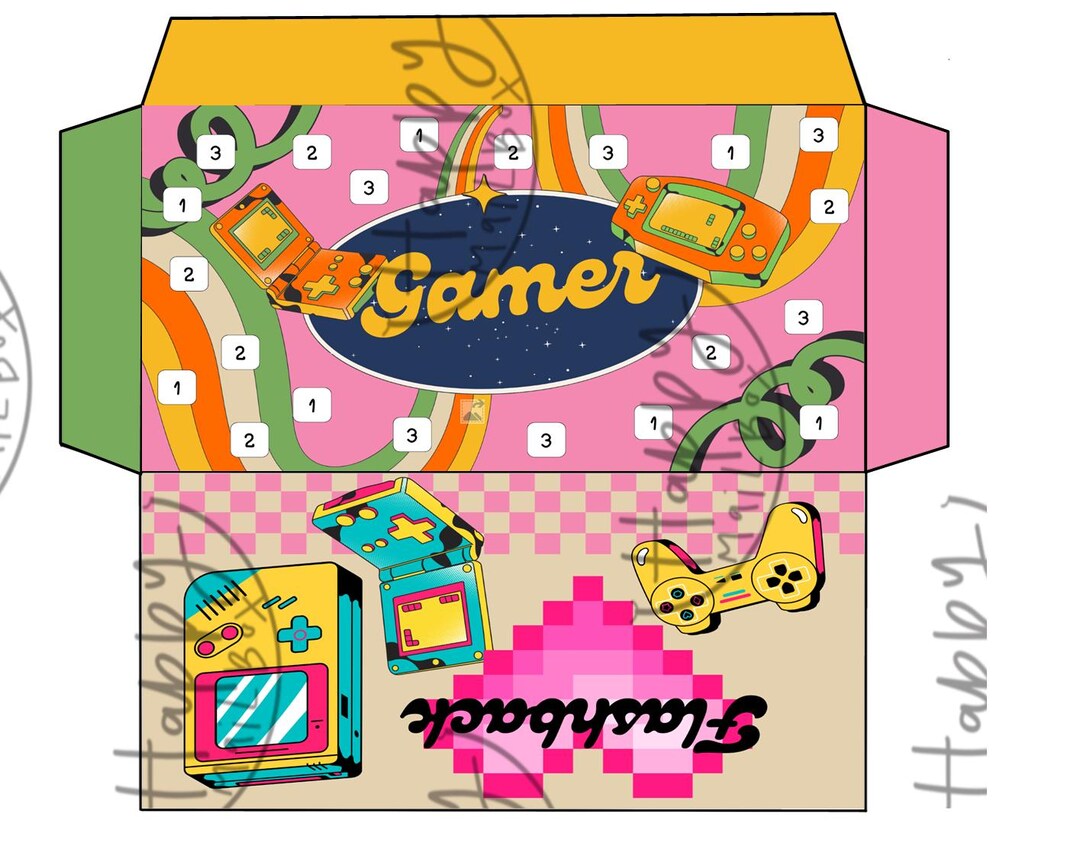 Retro Gaming Savings Envelope Set of 3 - Etsy