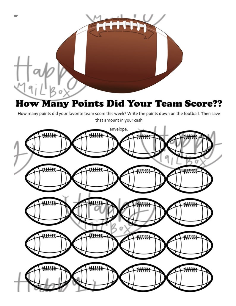 How Many Points Did Your Favorite Team Score Football Savings Etsy