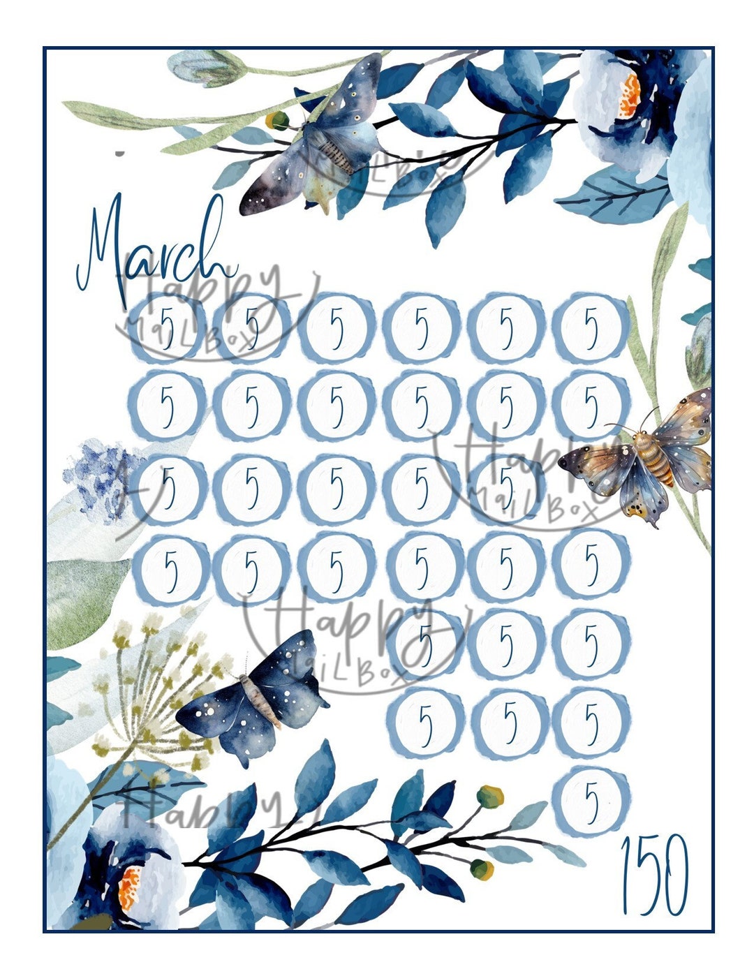 Wild Beauty Monthly Savings Challenge and Cash Envelope- March - Etsy