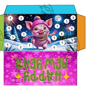 Ensemble défi d'économies d'enveloppes de cochon du Nouvel An