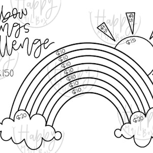 Rainbow Savings Challenge- A challenge for kids and adults.