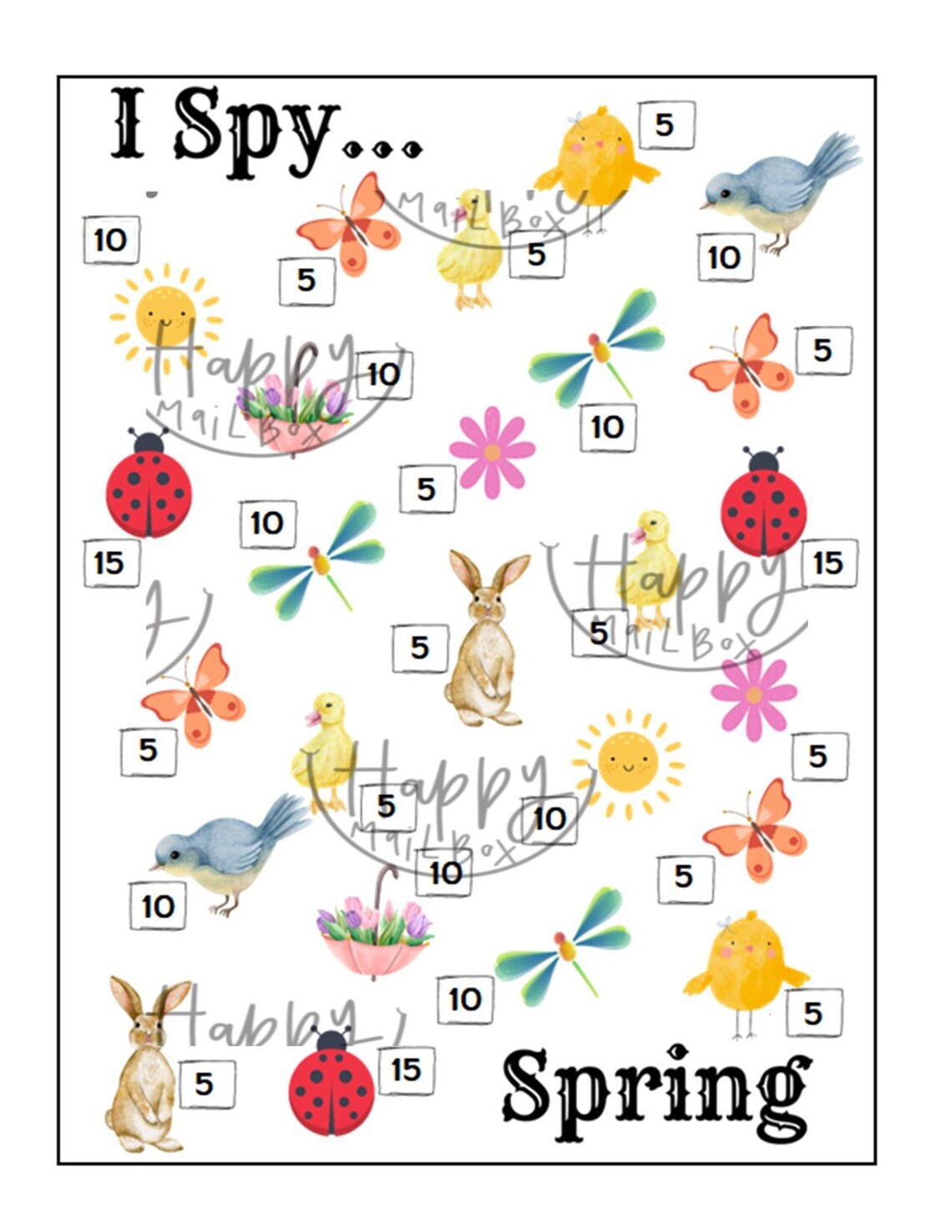 Spy Spring Splicer I Spy Spring Savings Challenge and Cash Envelope - Etsy