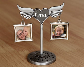 Oma Geburtstagsgeschenk Fotohalter aus Metall mit Deinen Fotos bedruckt