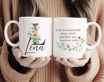 Tasse Personalisiert mit Buchstabe Namen Wunschtext | Dankeschön Geschenk | Tasse mit Spruch | Tasse mit Namen | Tasse mit Wunschtext