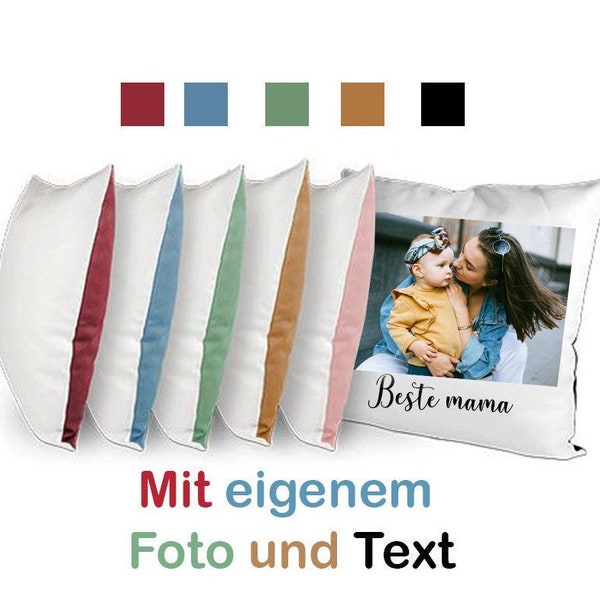 Foto Kissen | mit Ihrem Wunschbild/ Fotokissen 40x40 mit bunter Rückseite