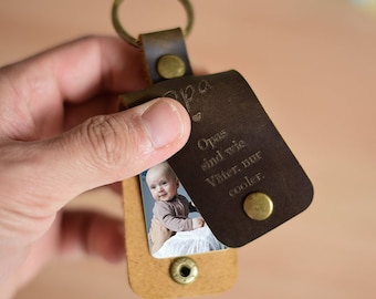 Opa Geburtstaggeschenk | Leder Schlüsselanhänger für den Opa personalisiert | Opas sind wie Väter nur cooler  Gravur |