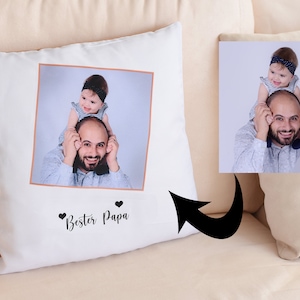 Photo Pillow with your desired picture/photo cushion 40x40 with colorful back image 2