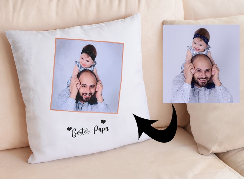 Photo Pillow with your desired picture/photo cushion 40x40 with colorful back image 2