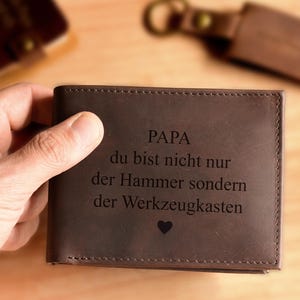 Personalisierte Geldbörse  Leder Herren | Portemonnaie Herren Graviert, Vatertagsgeschenk, Geldbörse als Geschenk für den Papa
